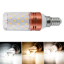 Светодиодный светильник-кукуруза E14 E27 8 Вт 12 Вт 16 Вт постоянный ток Трехцветная лампа с затемнением энергосберегающая супер яркая домашняя лампа
