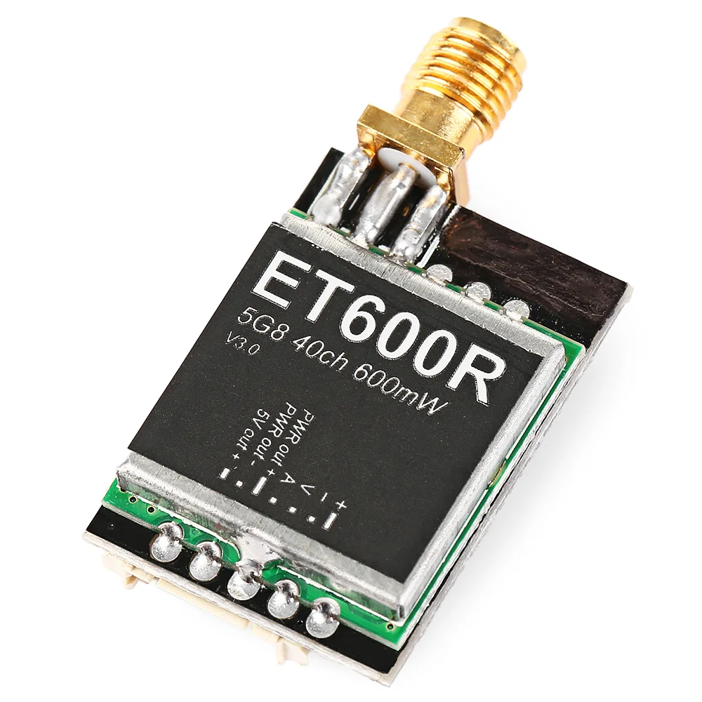 ET600R V3.0 передатчик 5,8G 600mW 40CH с ракеполосной RP-SMA мужской антенны 7-24 V для RC гоночный fpv-дрон Мультикоптер Квадрокоптер