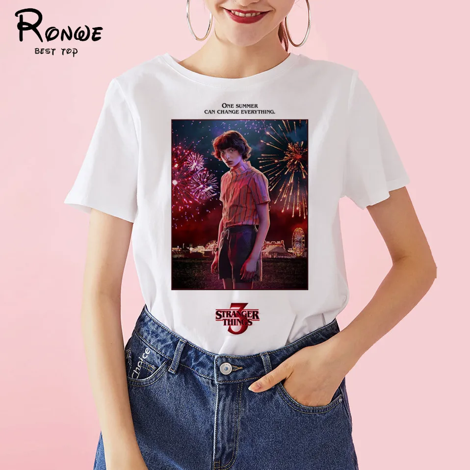 Женская футболка Eleven Повседневная с надписью Stranger Things для женщин одежда Harajuku
