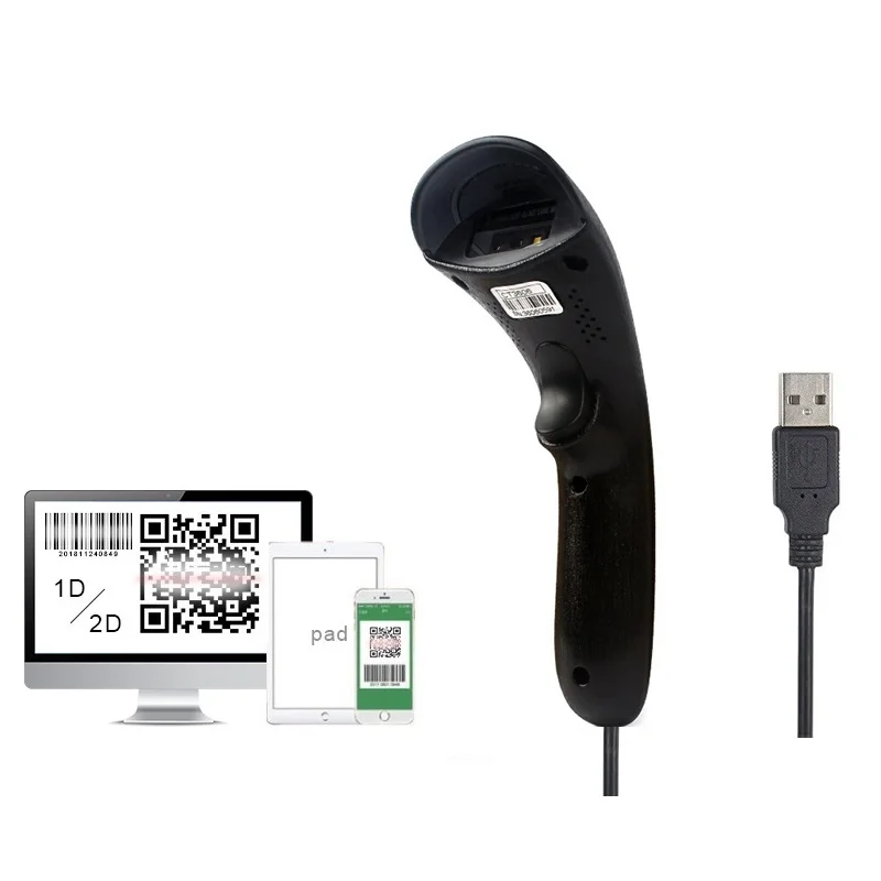 

Handheld Portable USB Cable Wired 1D/ 2D Barcode Scanner QR Code, Data Matrix, PDF417 2D Bar Code Reader Scanner