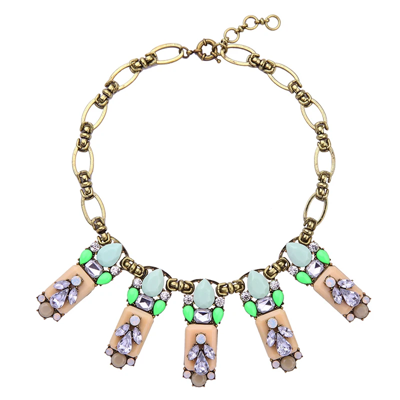 

Fashion Jewelry Chunky Chokers Antique Gold Color Geometric Charm Vintage Necklace for Women