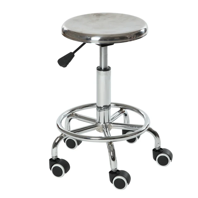 stainless steel bar stool Kitchen metal lift stool wheel foot nail and disc foot free shipping