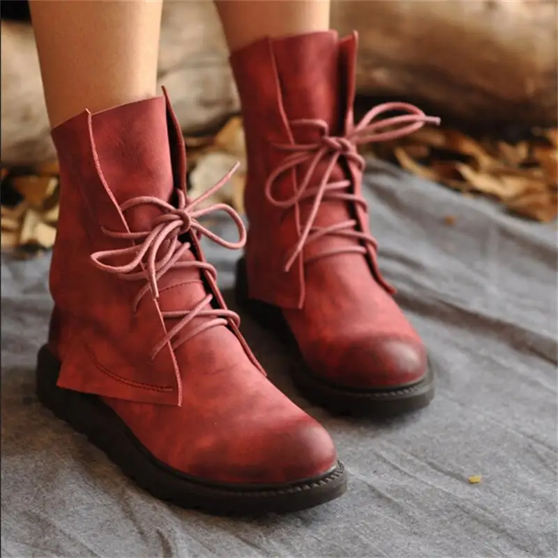 baratas Artmu Original Nova Retro Britânico Martin Botas Bonito Botas de Casamento Botas de Neve Genuína Botas de Couro de Sola Grossa