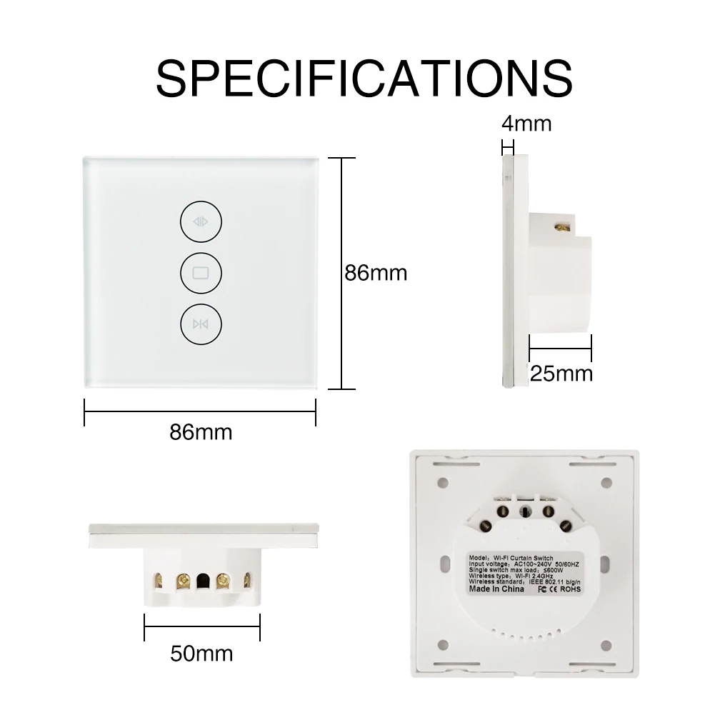 WiFi умный занавес переключатель стеклянная панель приложение дистанционное управление работает с Alexa и Google Home или электродвигатель занавеса