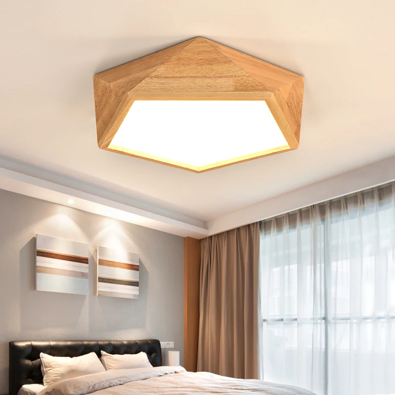 Japanese Style Light Fixtures Creative Geometric Dimmable Remote