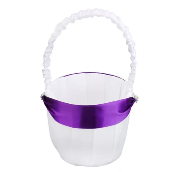 

Satin and Rhinestone Decorated Wedding Ceremony Party Flower Girl Basket