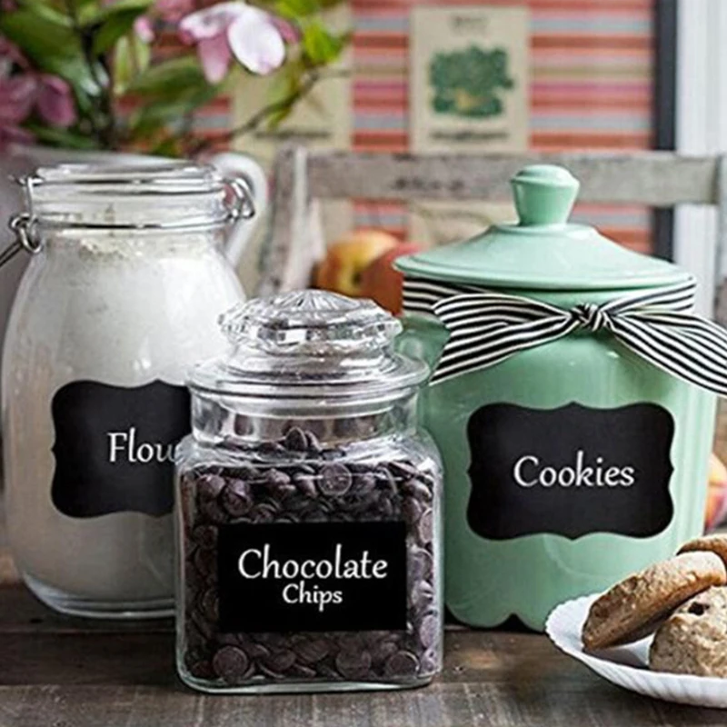 

8pcs Waterproof Glass Bottle Stickers Labels Home Kitchen Jars Stickers Chalkboard Lables Tags Can Be Reused