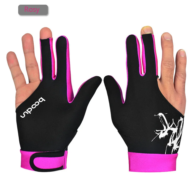 Boodun 1 шт. снукер бильярдные перчатки дышащие 3 пальца Мужчины Женщины Бильярд правый левый сменный снукер Shooters перчатки