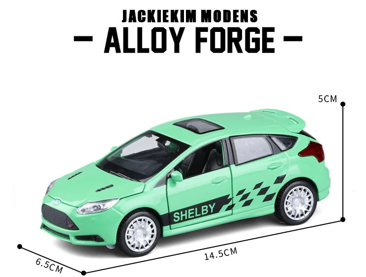 New 1:30 Ford Focus Alloy Diecast Car Model Toy Electronic Metal Car With Light Sound Pull Back For Kids Toys Gift Free Shipping