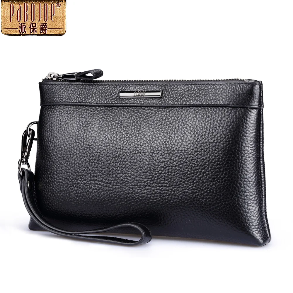 Pabojoe Mens Clutch Bag Genuine Leather Bag Men Envelope Clutch Purse