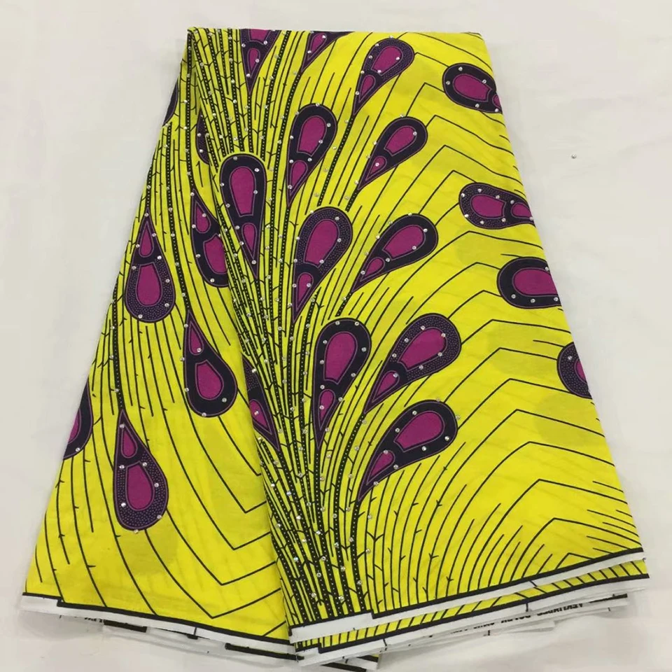 

Embellished Ankara holland wax prints african,African Diamonds Batik Fabric 6yards TNTZ-7