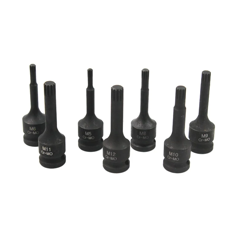 1/2" DR.Impact Spline Bit Socket Set M5 M6 M8 M9 M10 M11 M12 78mm