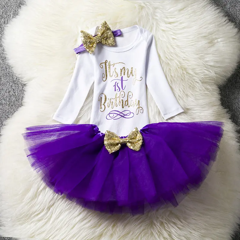 Мода для новорожденных 1 год День рождения Одежда для девочек ползунки+ юбка-пачка+ наборы повязок на голову для малышей со Свинкой принцесса детские для девочек Одежда для детей