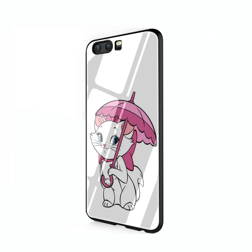Зонт кошка Мэри мультфильм закаленное стекло крышка чехол для Huawei P10 P20 P30 mate 20 Honor 9 10 Lite Pro 7A 8X P Smart - Цвет: G7