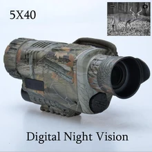 Hunting Infrared digital Night vision monocular scope 5×40 for 200 Meter,zoom 5X , IR, 5MP digital camera video in CCD