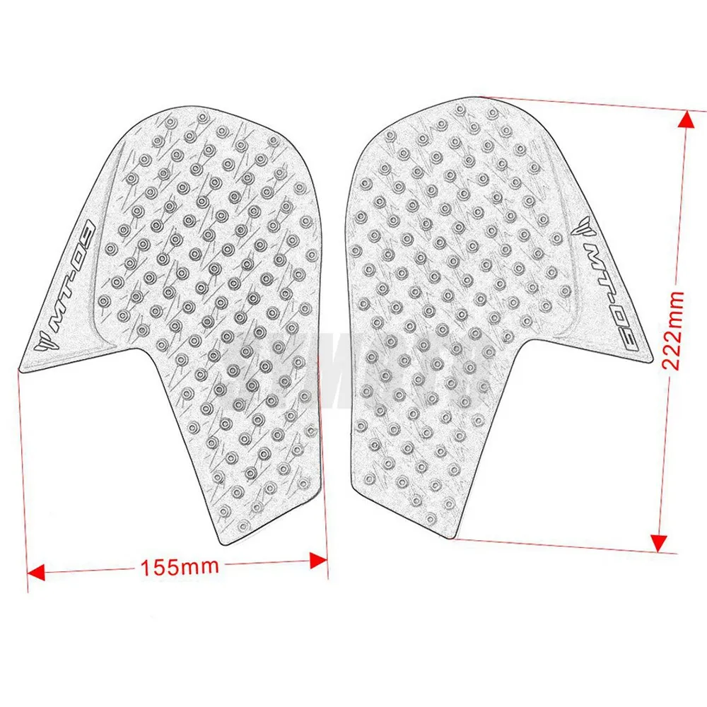 Мотоцикл протектором против скольжения Танк Pad Стикеры газа Колено Возьмитесь тяги сторона наклейка для Yamaha MT-09 MT09 MT 09 2014 2015 2016