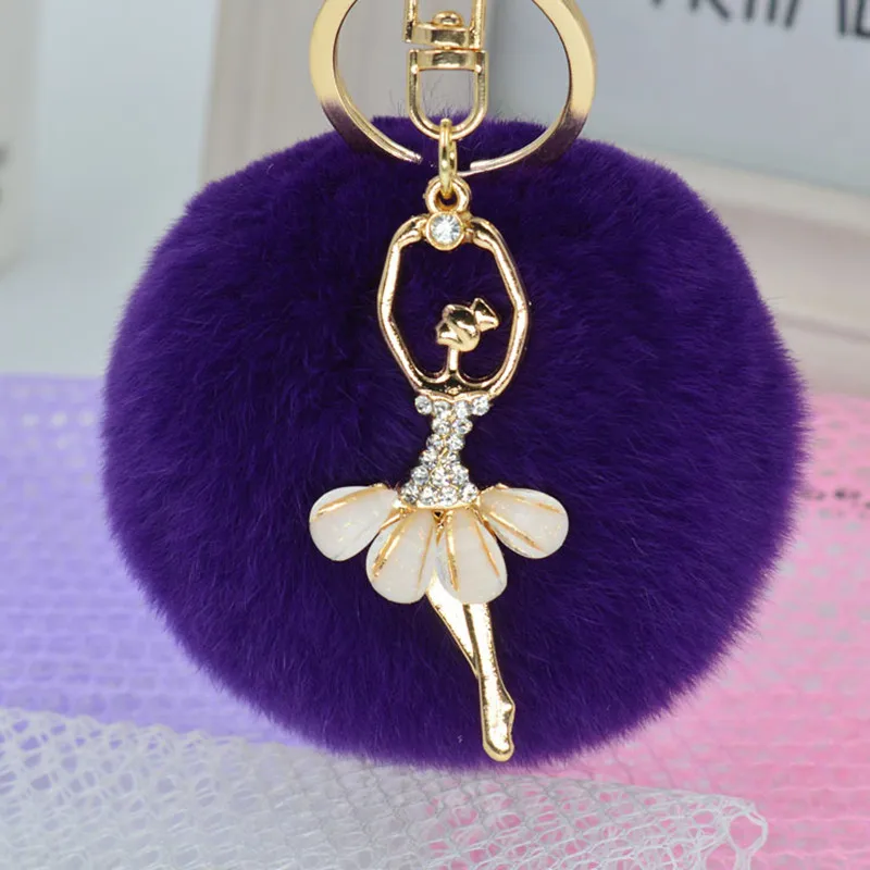 2016 new 10 color trinket Keychain pompons keychains fur Keychain