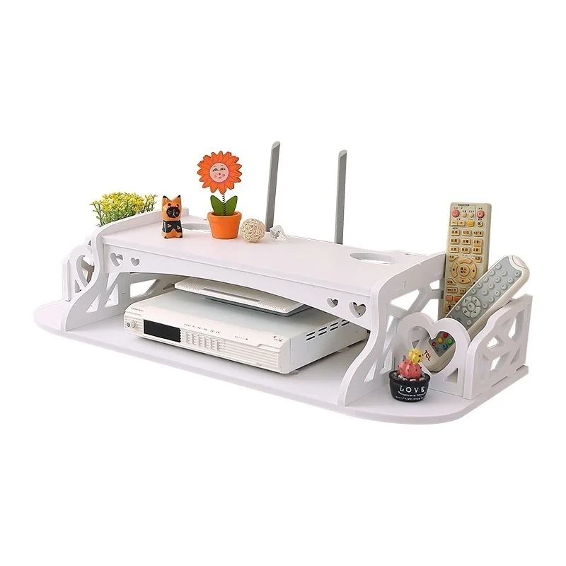 

decoration router wireless living room shielding creative storage cabinet TV set-top hanger socket cover shelf rack stacks