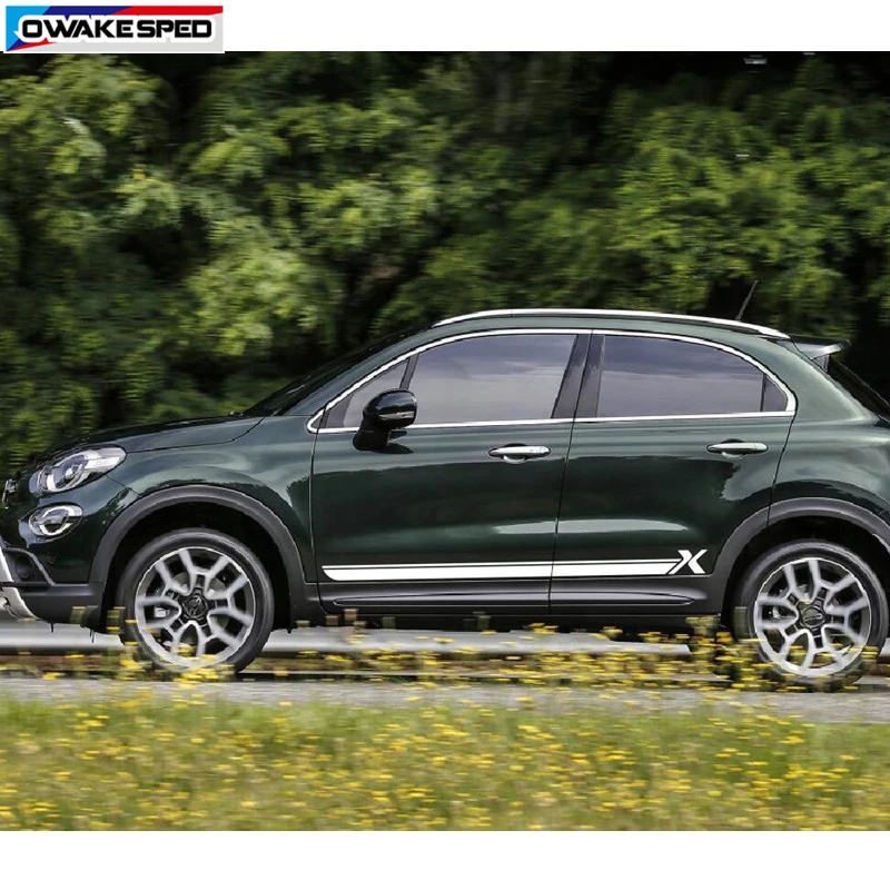 Для Fiat 500X Sport Stripes Автомобильная дверь боковая юбка наклейка авто боди Декор Наклейка s креативная виниловая наклейка авто аксессуары