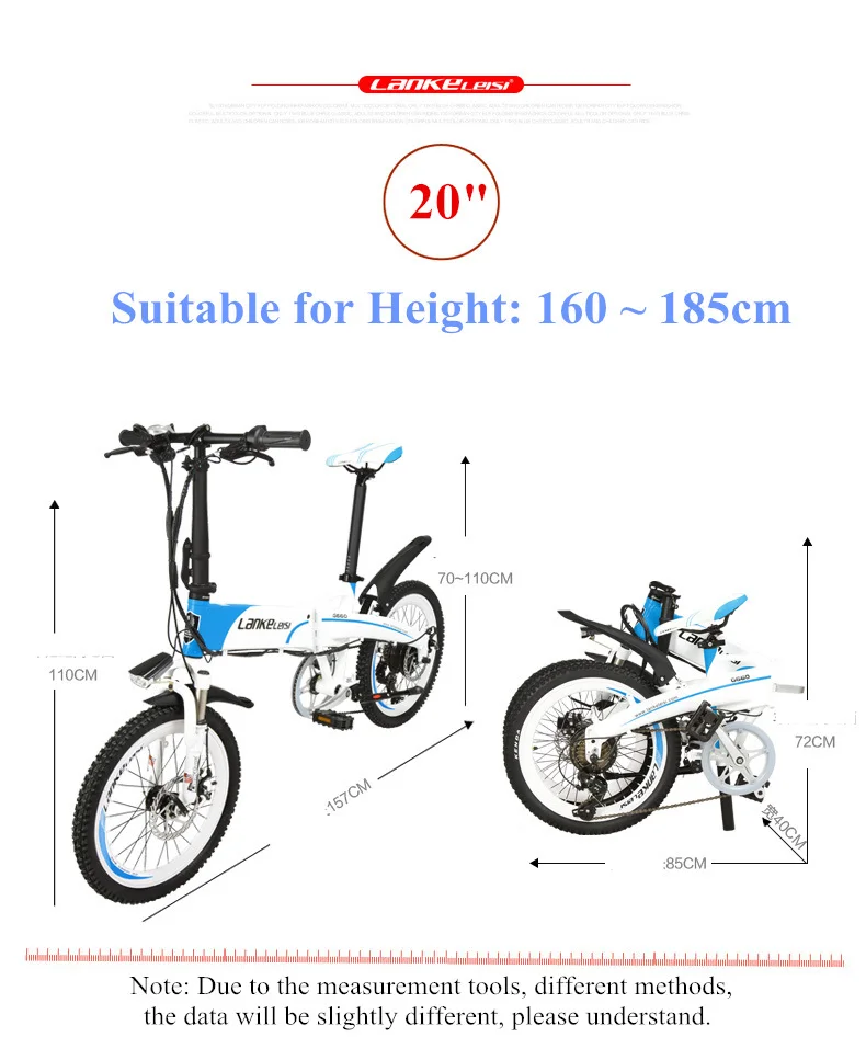 Perfect Adult Electric Scooter Two Wheels Electric Bicycle Mountain Ebike 48V 240W Hidden Battery Folding Electric Bicycle Bike 17