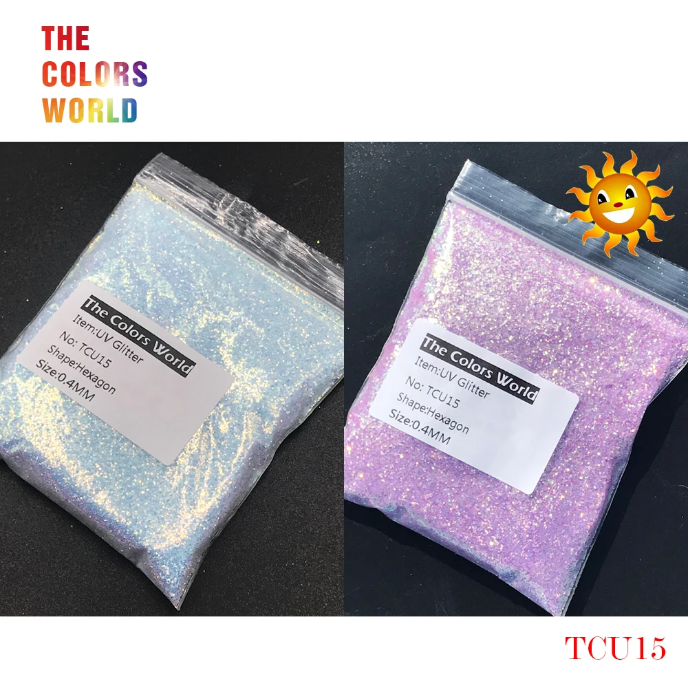 TCT-251  UV Glitter ultraviolet Light Hexagon Shape 0.4MM Nail Glitter Nail Decorations Nail Gel Makeup Facepaint DIY Accessorie