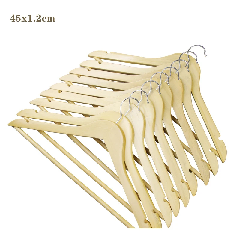 

10x Wooden Coat Hangers Suit Garments Clothes Trousers Wood Hanger Racks Home