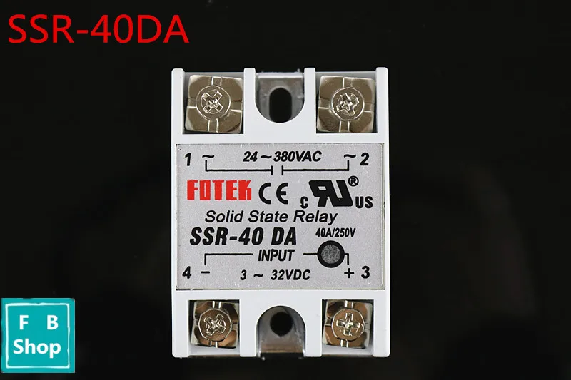 

Free shipping Industrial Solid State Relay SSR 40A with Protective Flag SSR-40DA 40A DC control AC