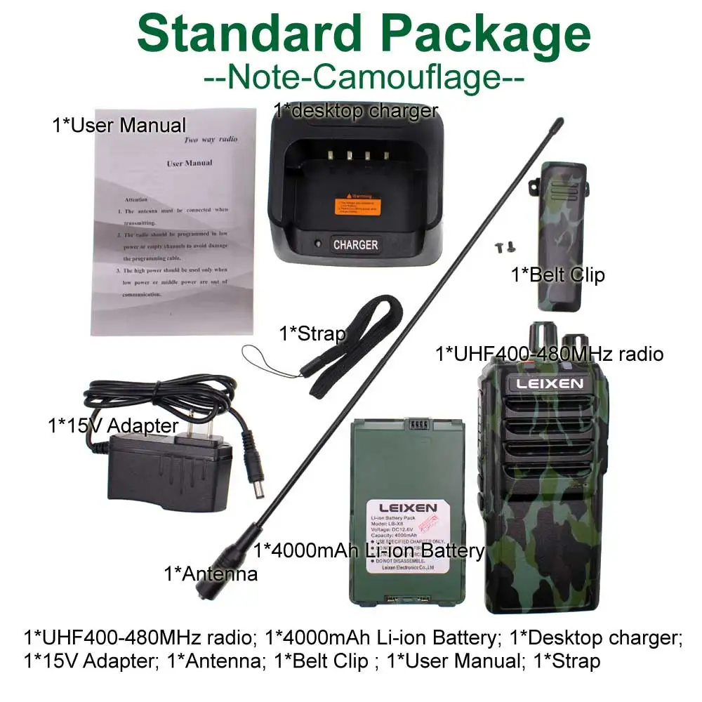 LEIXEN NOTE, большая мощность, 25 Вт, UHF, 400-480 МГц, FM Ham, двухстороннее радио, Дальняя рация, черный, Transeiver, Interphone, Черная Камера - Цвет: note camo