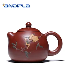 160 мл фиолетовая глина yixing чайник известная скульптура винтажный узор НЕОБРАБОТАННАЯ руда Dahongpao Mud Zisha чайник черный чайник подарки другу
