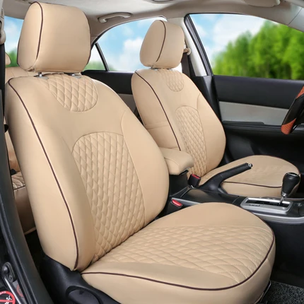 AutoDecorun ПВХ кожаный чехол для сидений Land Rover, новинка, Дискавери, спорт,, аксессуары, на заказ, подходят для автомобильных сидений, Защитные подушки - Название цвета: Beige for 7 seats