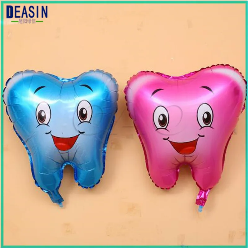 

500pcs dental gift teeth shape balloon Big tooth Creative fashion cartoon doll aluminum membrane dental teaching aids