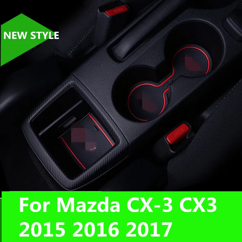 

rubber mat door mat anti-slip Cup pad Interior decoration accessory styling Gate slot pad For Mazda CX-3 CX3 2015 2016 2017