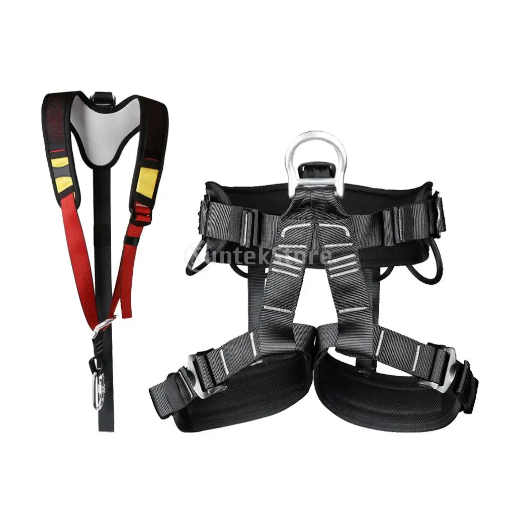

Professional Rock Tree Climbing Rappelling Seat Harness Safety Belt with Adjustable Shoulder Strap