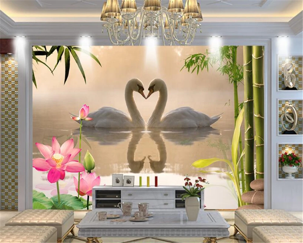 

Beibehang 3d wallpaper living room bedroom mural dream swan TV background wallpaper home decoration mural wallpaper for walls 3d