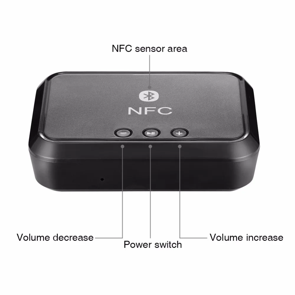NFC беспроводной стерео Bluetooth аудио приемник портативный Bluetooth адаптер с поддержкой NFC 3,5 мм/RCA выход Музыка Звук автомобильный динамик
