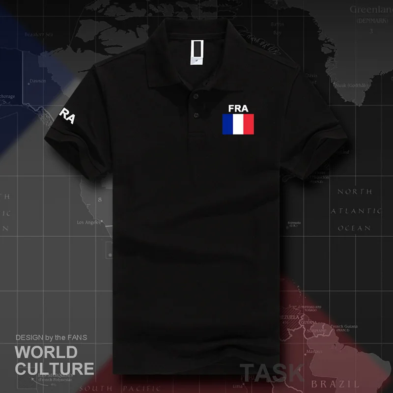 Франция французский Республика поло рубашки для мужчин с коротким рукавом белые бренды печатных для страны хлопок национальная команда FRA Повседневная