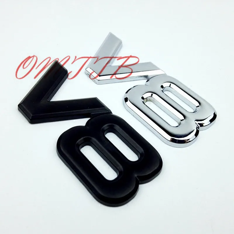 ABS Zinc Alloy 3D V8 Engine Displacement Car Badge V8 Emblem Logo Sticker V8 Auto Car