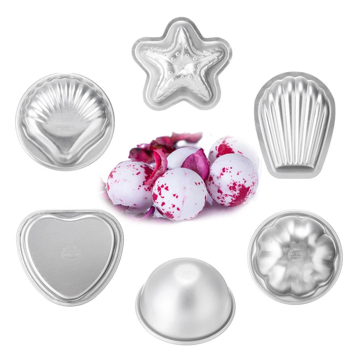 12pcs Bath Bomb Mold Aluminum Metal Bath Bomb Mold Mould For DIY Fizzles Homemade Crafting