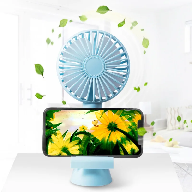 

Aromatherapy Design Portable Handheld USB Cooling Personal Fan With Phone Holder Stand 3 Adjustable Speeds Quiet For Office