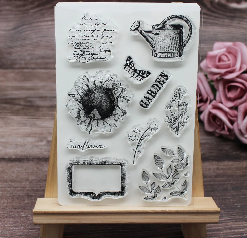 

Water flower Transparent clear Stamp sunflower Seal For Scrapbooking/Card Making/Kids Christmas Fun Decoration Supplies