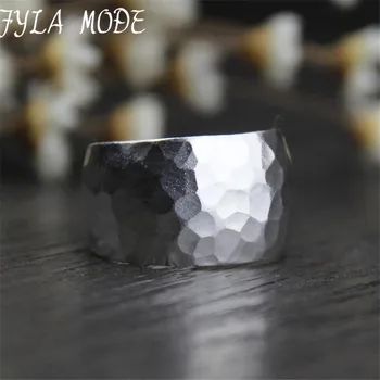 

999 Silver Ring Bands For Men Personality Thai Silver Wide Ring Retro Fashion