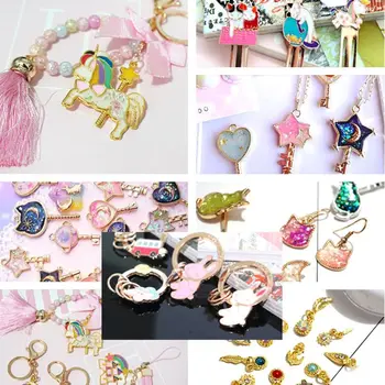 

19pcs/set Key Star Moon Metal Frame Charm Pendant Bezel Setting UV Resin Epoxy Jewelry DIY Charm Accessories Handmade