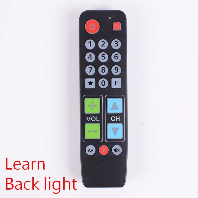 

21 Buttons Learn Remote Control with back light, Big button controller for TV VCR STB DVD DVB,TV BOX, easy for old people.