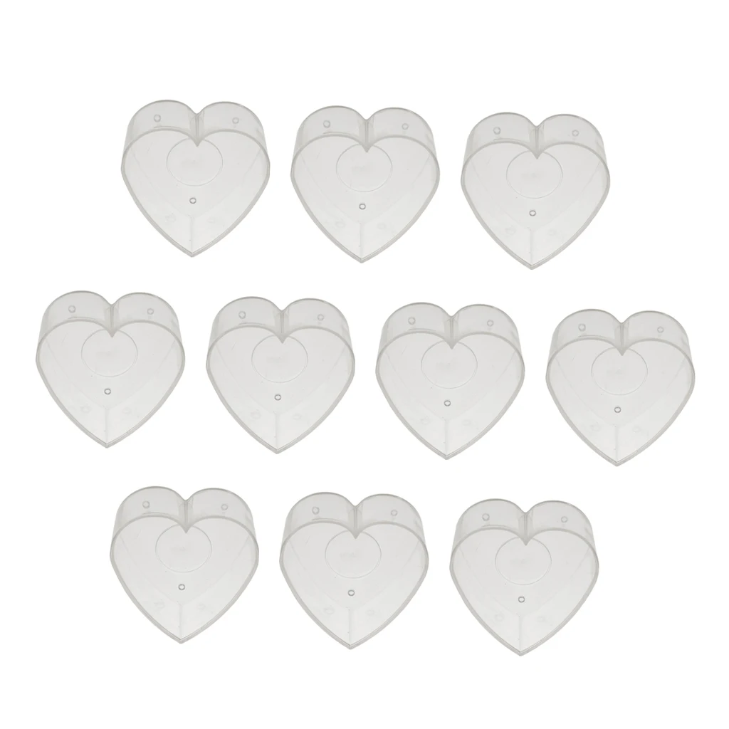 200pcs Pre-waxed Candle Wicks and 10pcs Plastic Clear Heart Tealight Cups Empty Case Container Holder for Candle Making