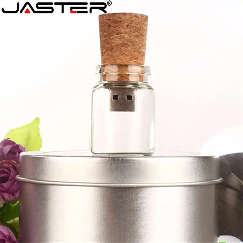 

JASTER Free Custom Logo Wood USB 2.0 External Storage Drifting Bottle Flash Drive Pendrive 4GB 8GB 16GB 32GB 64GB U Pen