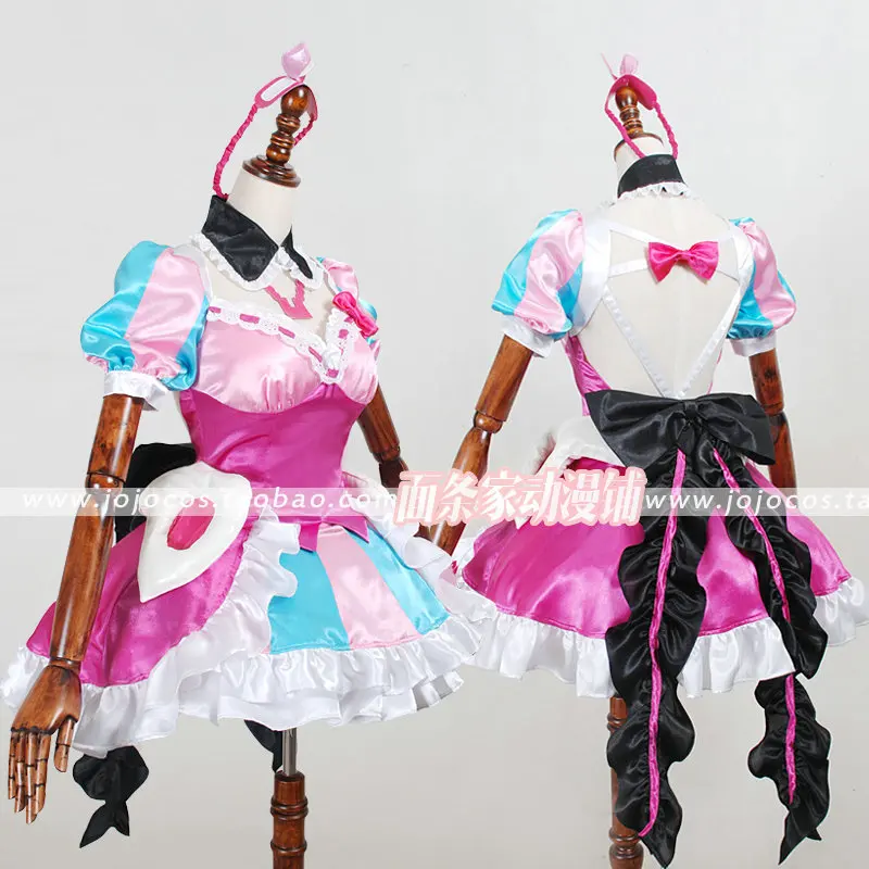 

Macross Delta Makina Nakajima Uniform Retail/Wholesale Halloween Christmas Cosplay Costume with socks and hair bows 11