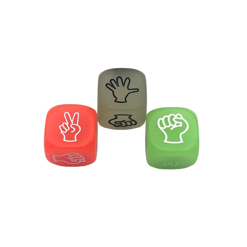 20mm Fluorescent Rock Paper Scissors Finger-guessing Hexahedron Glowing Dice Set Funny Night Club Party Gambling Toy Board Games