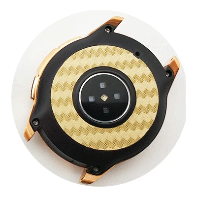 2 шт Защитная пленка для задней панели из углеродного волокна для samsung gear S3 классические часы для Galaxy Watch - Цвет: Back film-Gold