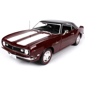 

Maisto 1:18 1968 chevrolet camaro z28 red wine blue car diecast 260*100*75 luxury classic car model automobile collectiing 31685