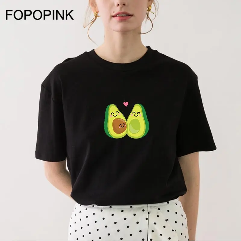 Avocado Couple T Shirt For Lovers Short Sleeve Black Women T Shirt Casual Top Female T-Shirt Female Cotton Camiseta Feminina